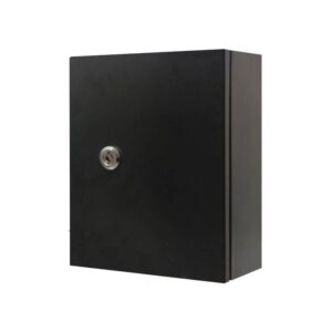 Single Door Wall Mount Enclosure 600w X 800h X 200d Black Color Outdoor Aluminium Iron Meter Electrical Box Cabinet