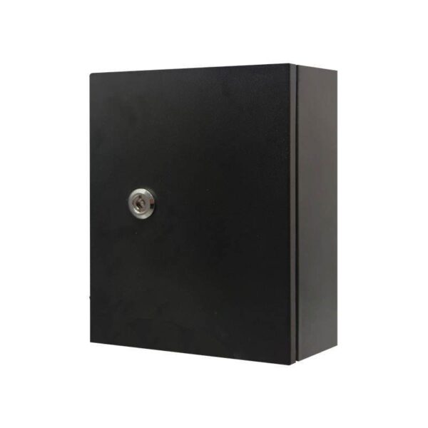 Single Door Wall Mount Enclosure 600w X 800h X 200d Black Color Outdoor Aluminium Iron Meter Electrical Box Cabinet
