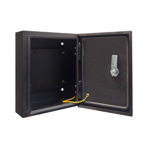 Single Door Wall Mount Enclosure 600w X 800h X 200d Black Color Outdoor Aluminium Iron Meter Electrical Box Cabinet - Image 2